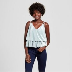 Xhilaration Strappy Velvet Layered Tank Top Cami